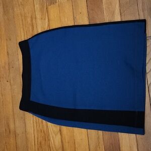 Blue and black pencil skirt